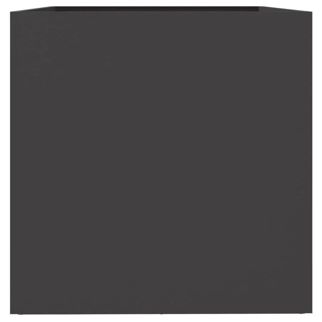 Fioriera rialzata per piante fiori terrazza giardino 62 x 47 x 46 cm acciaio nero 02_0037758