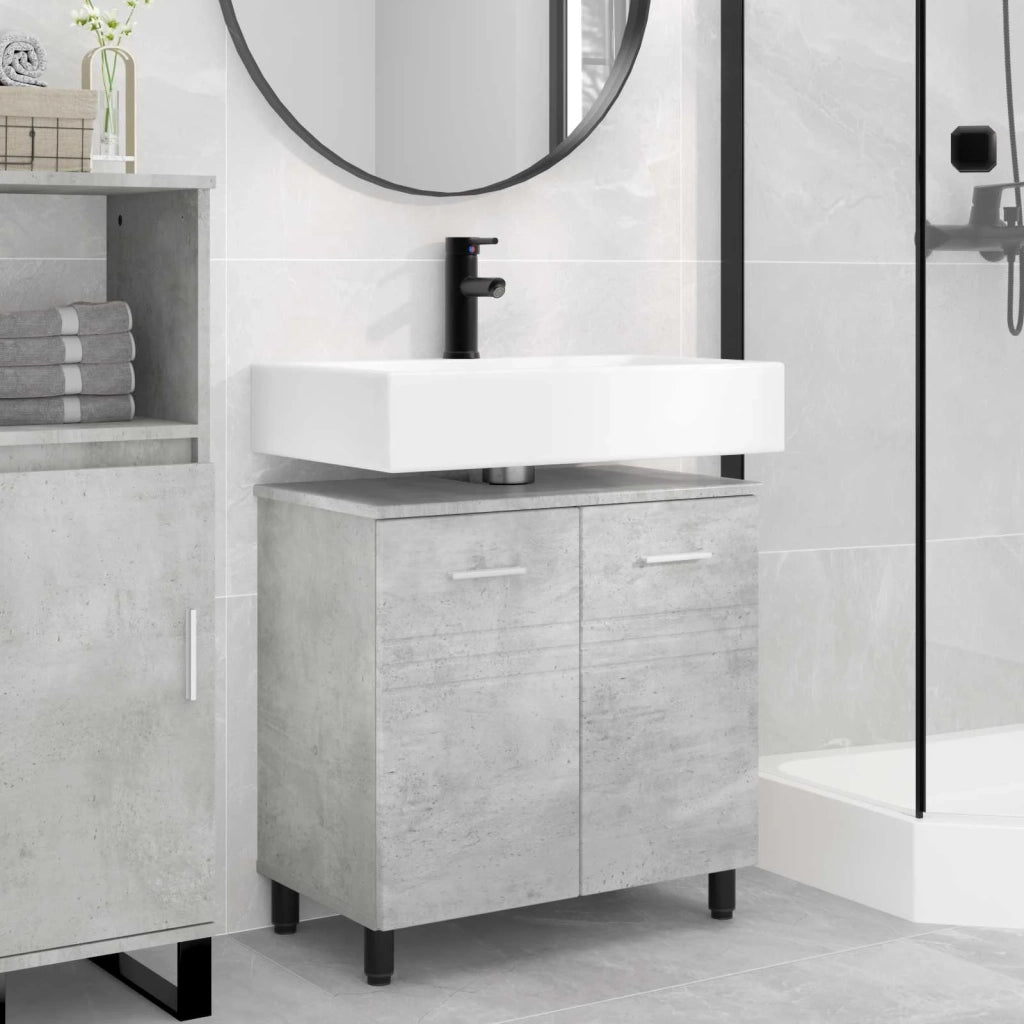 Mobiletto da bagno Grigio Cemento 60 x 35 x 60 cm 889408