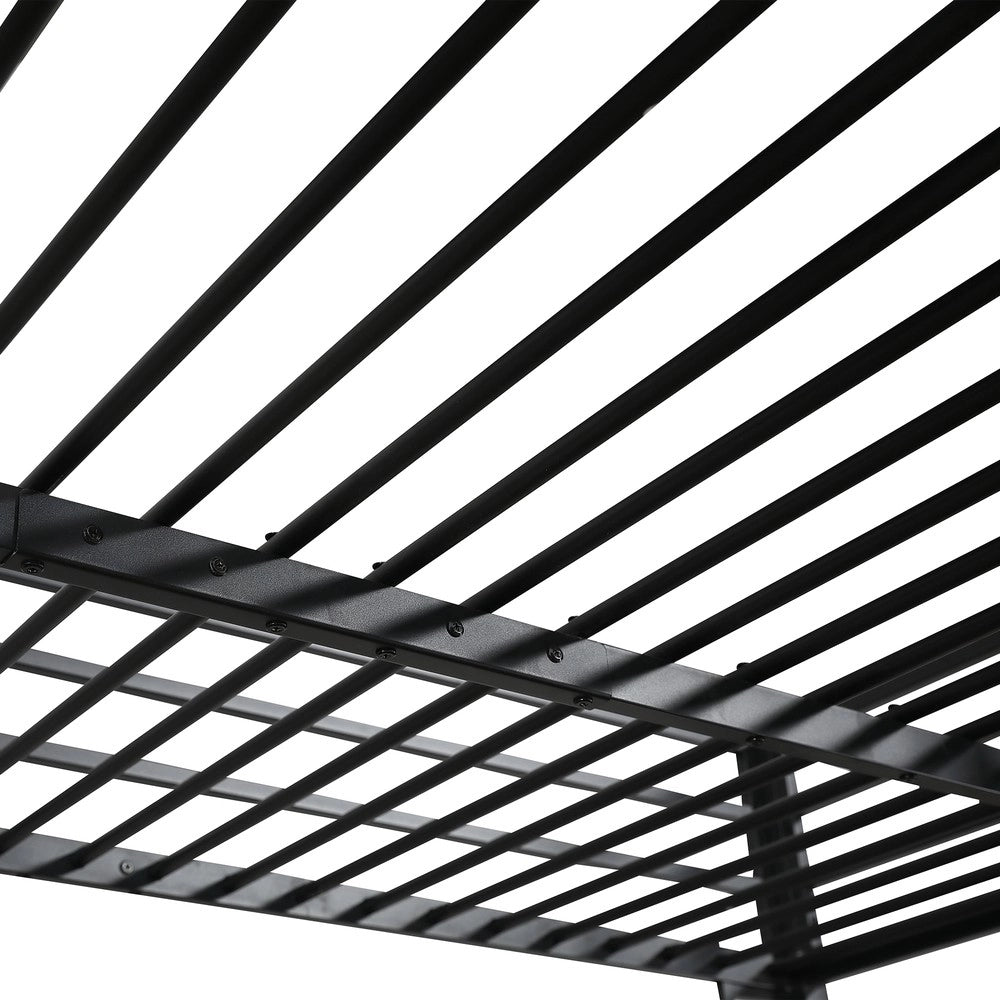 Letto a Soppalco con Scrivania e Scaffale ¨C Xylo ¨C Metallo, Nero, 120x200