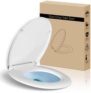 Zattera toilet, chiusura softclose con pomelli antislip e viti metalliche, adatta a water closet rotonde standard, chiusura rapida, senza chiusura automatica, colore bianco - forma O