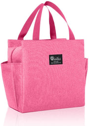 Borsa Isolante per Picnic, Rosa, Borsa da Pranzo Portatile, Borsa Refrigerata, Organizzatore con Contenitore per Bottiglie per Lavoro, Scuola, Picnic