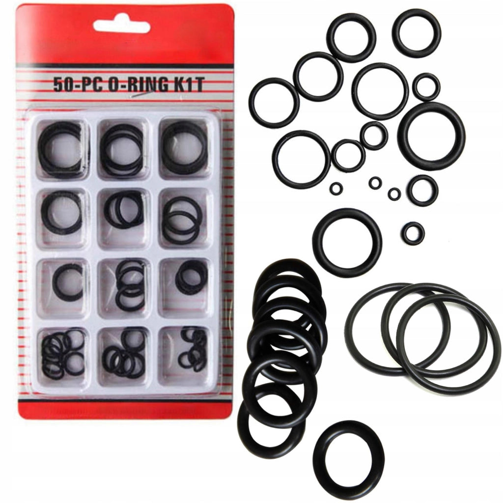 Set di Guarnizioni O-Ring 5-20mm 50 Pezzi – Gomma Resistente a Oli e Sostanze Chimiche | Dimensioni Varie