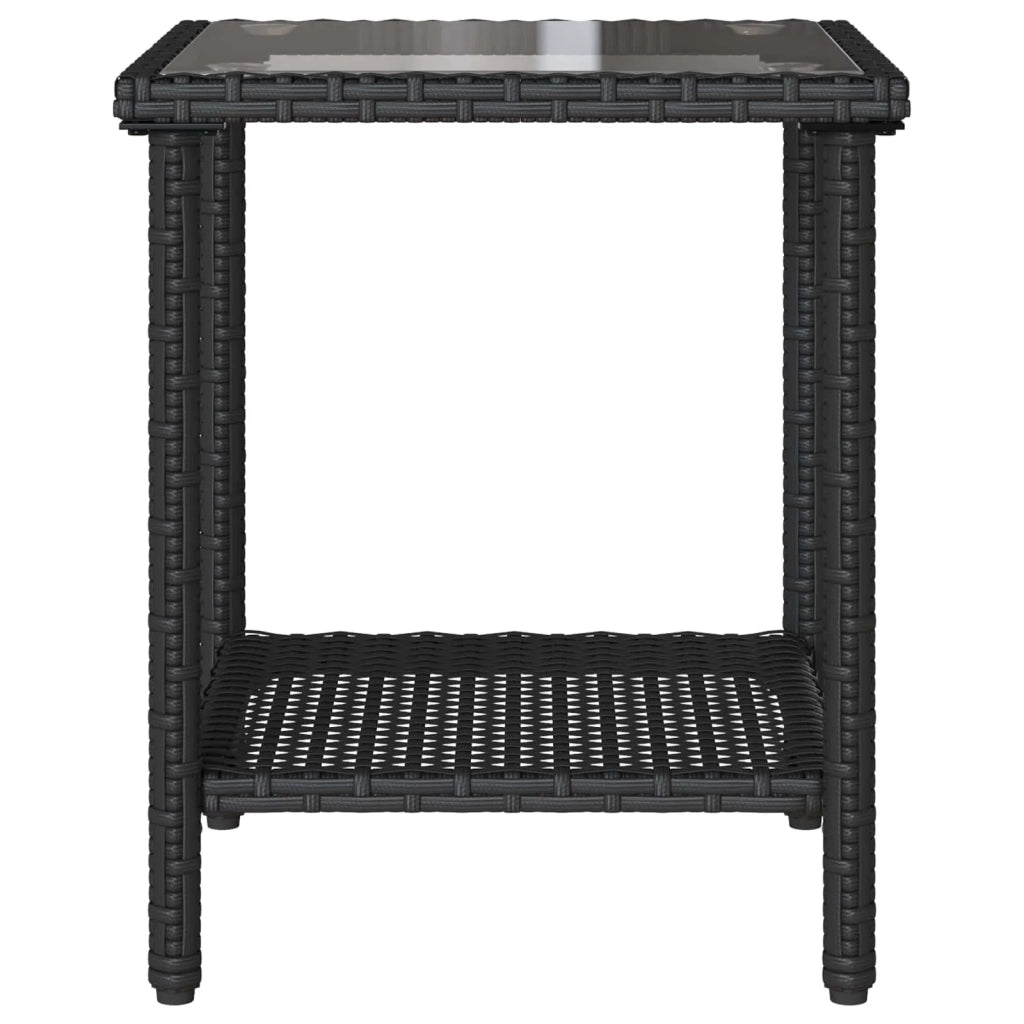 Divano da giardino 2 pcs Nero e Turchese Poly Rattan
