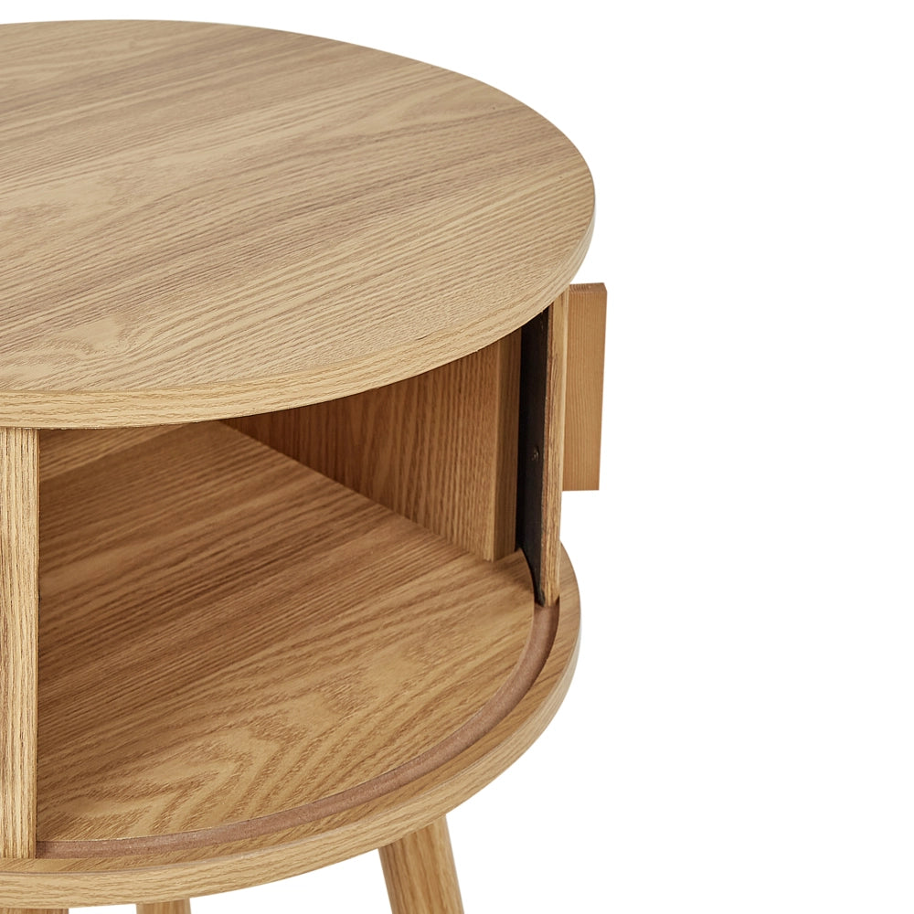 Comodino ante scorrevoli in MDF con hambe in legno massello legno chiaro soggiorno salotto