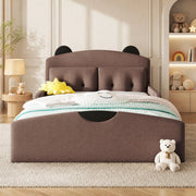 Letto a piattaforma 140x200 cm con testiera a orsetto