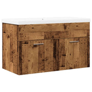 Set Mobili da Bagno | Armadio da bagno 2 pz Legno Antico in Legno Multistrato