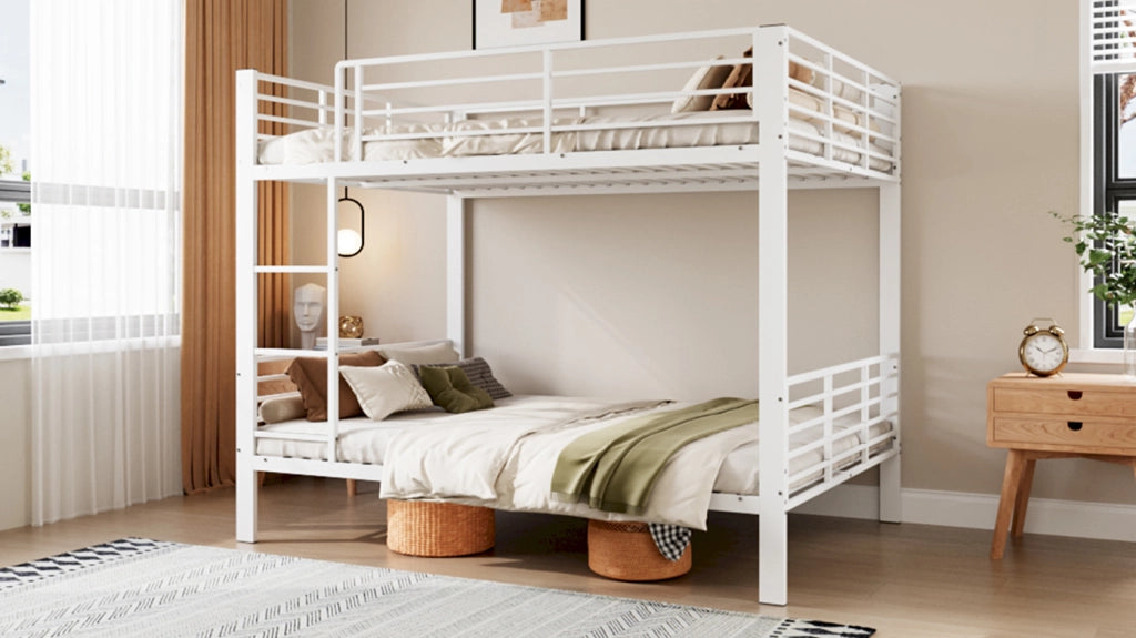 letto a castello metallo bianco opaco 140 x 200 cm