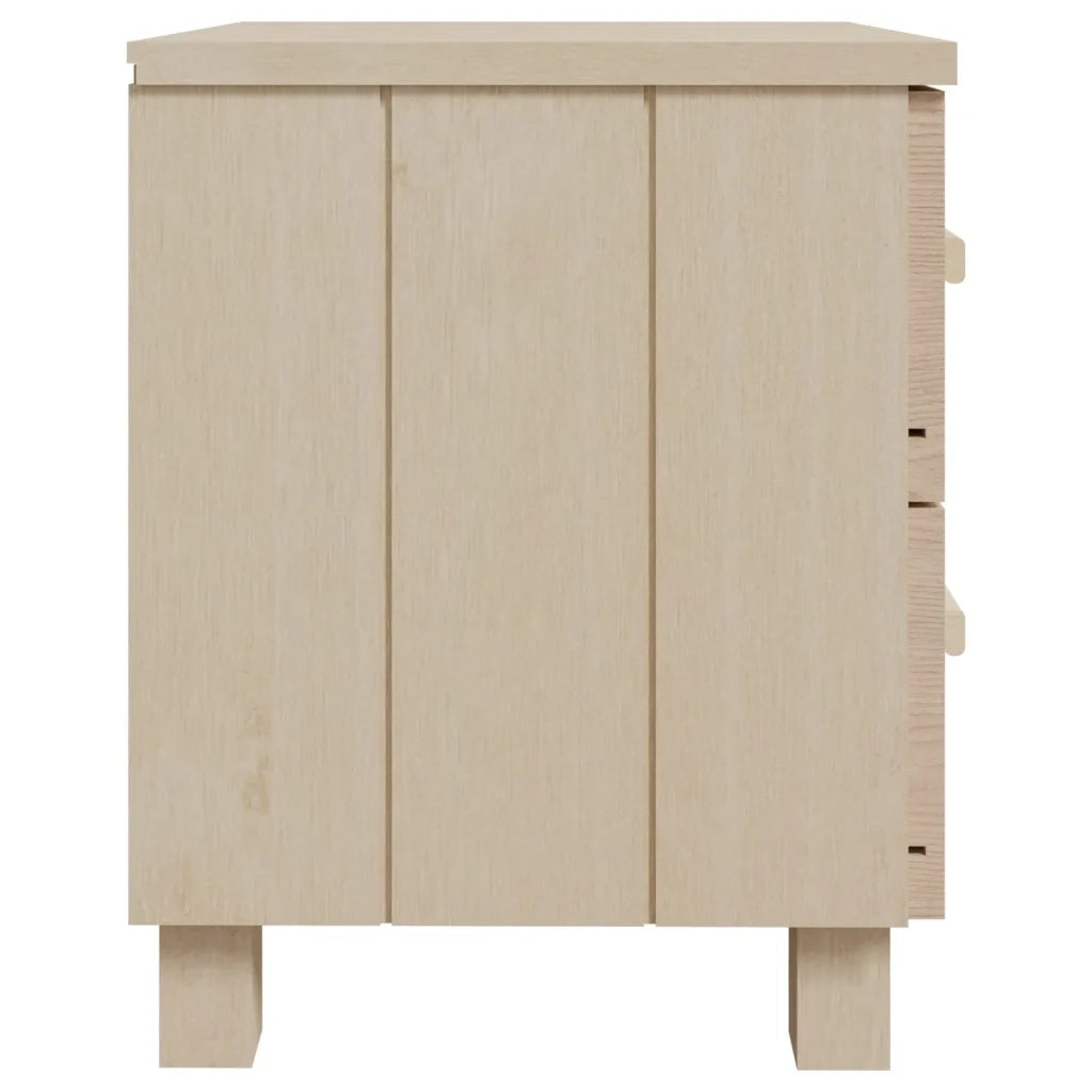 Set di 2 Comodini | Armadio da Notte | Mobiletto da notte HAMAR ambra 40x35x44,5 cm Legno Massello di Pino