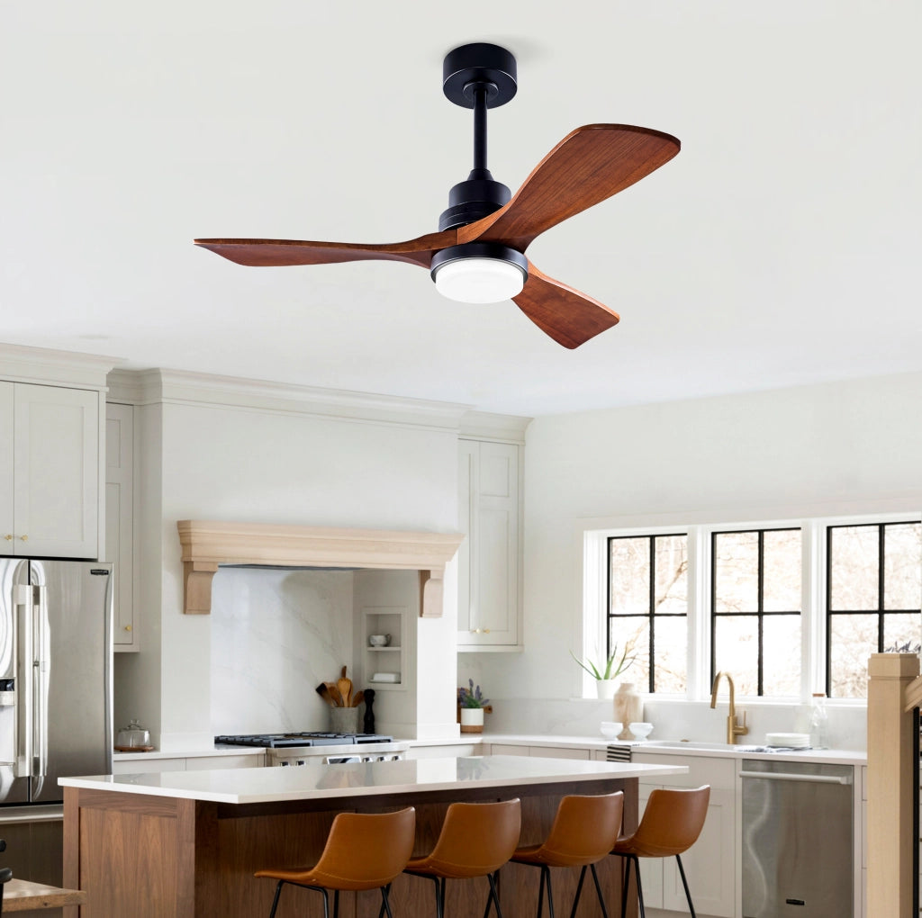 Ventilatore da soffitto 42" con luce, 6 velocità, motore DC reversibile e telecomando