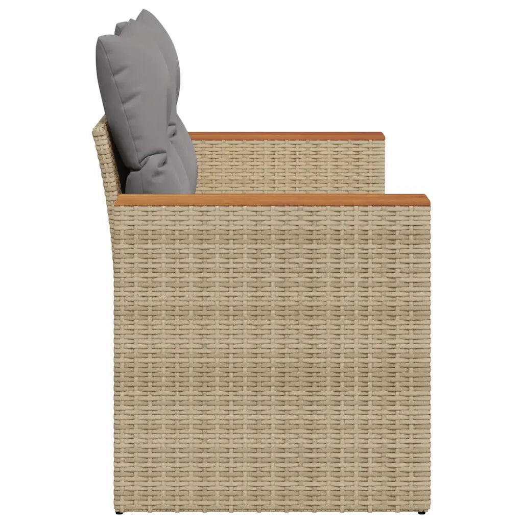 Divano da Giardino con Cuscini a 2 Posti-Sofa da Giardino-Divano da esterno Beige in Polyrattan 392671