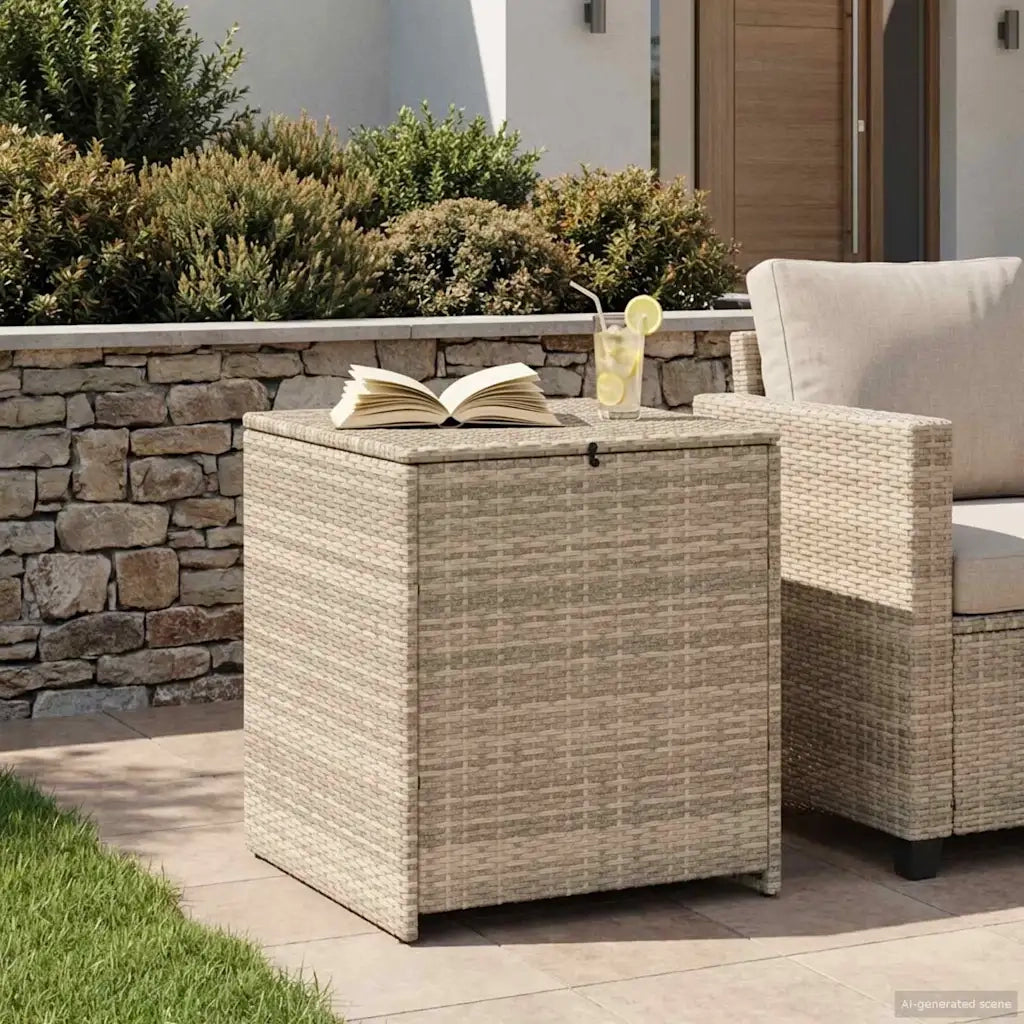 Scatola per Cuscini Grigio chiaro 55 x 55 x 69 cm polyrattan