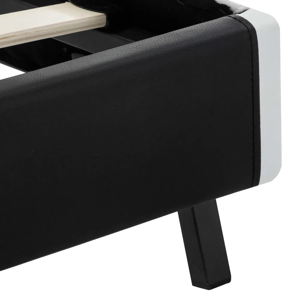 Giroletto con LED Nero in Similpelle 160x200 cm cod mxl 61539