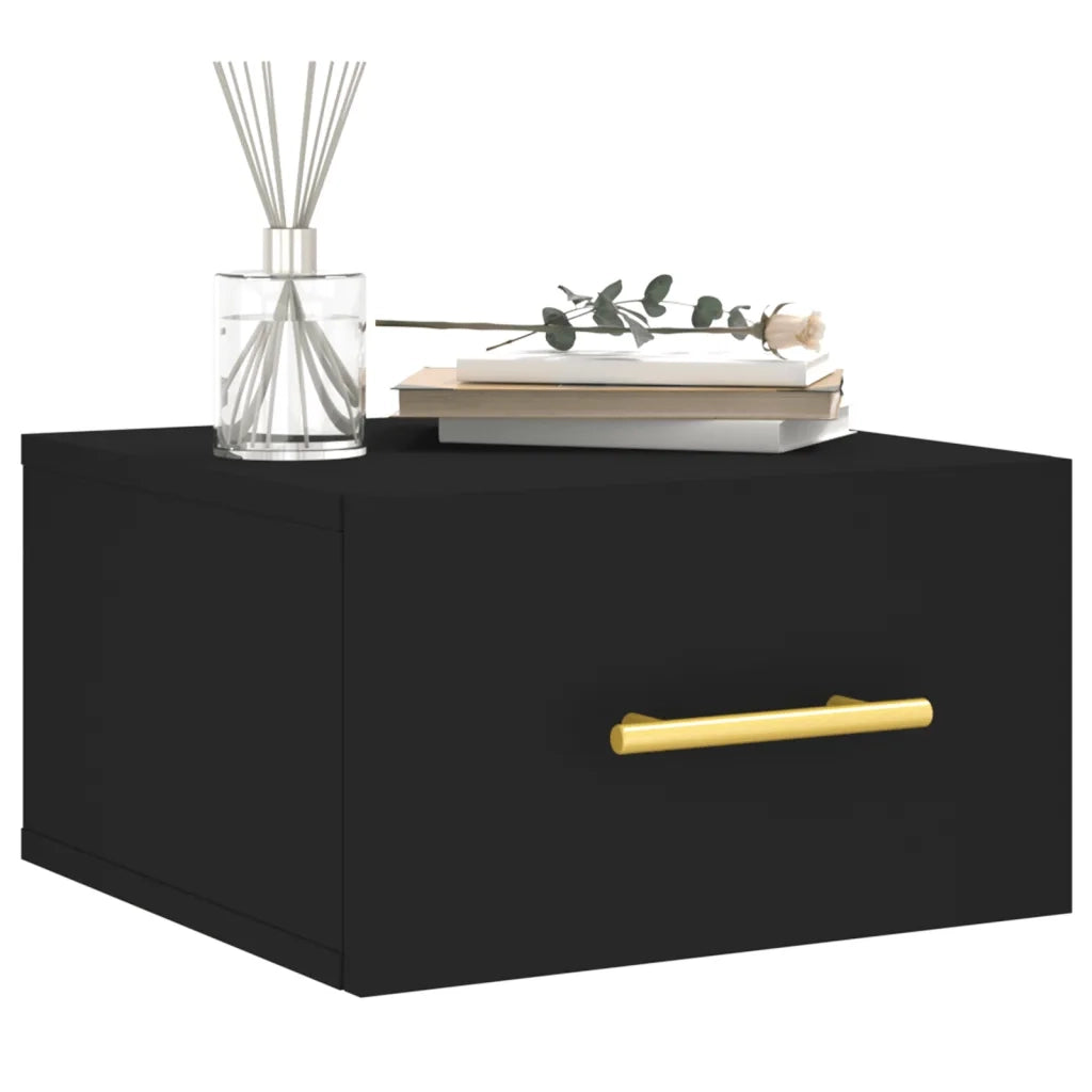 Comodino a Muro Nero 35x35x20 cmcod mxl 127551