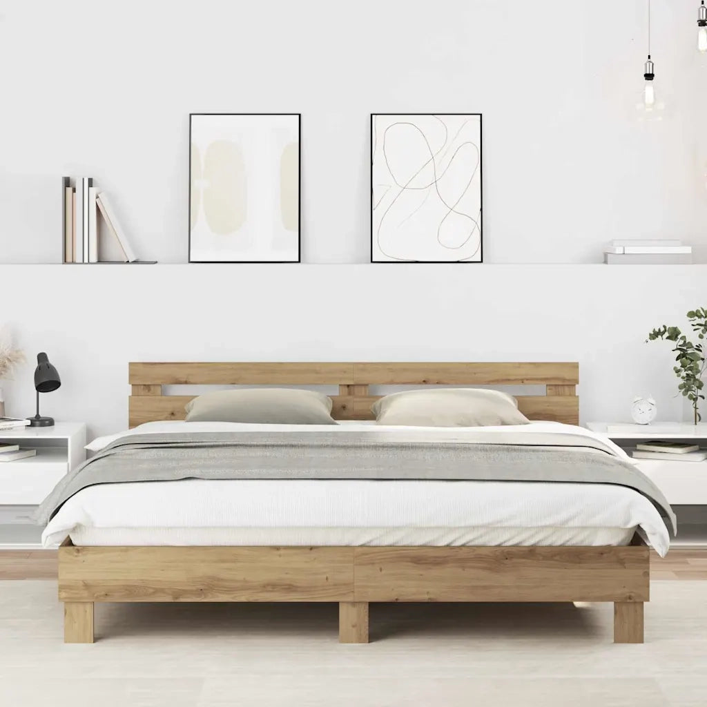 vidaXL Struttura del letto Rovere artigianale 180 x 200 cm