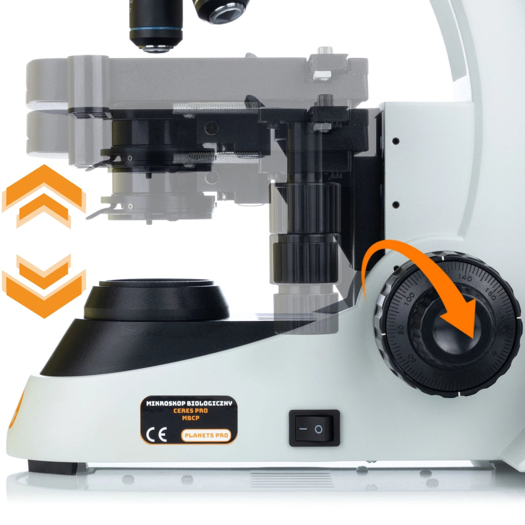 Microscopio Biologico Ceres Pro MBCP – Alta Qualità Ottica, Design Ergonomico | Obiettivi 4x-100x, LED 3W