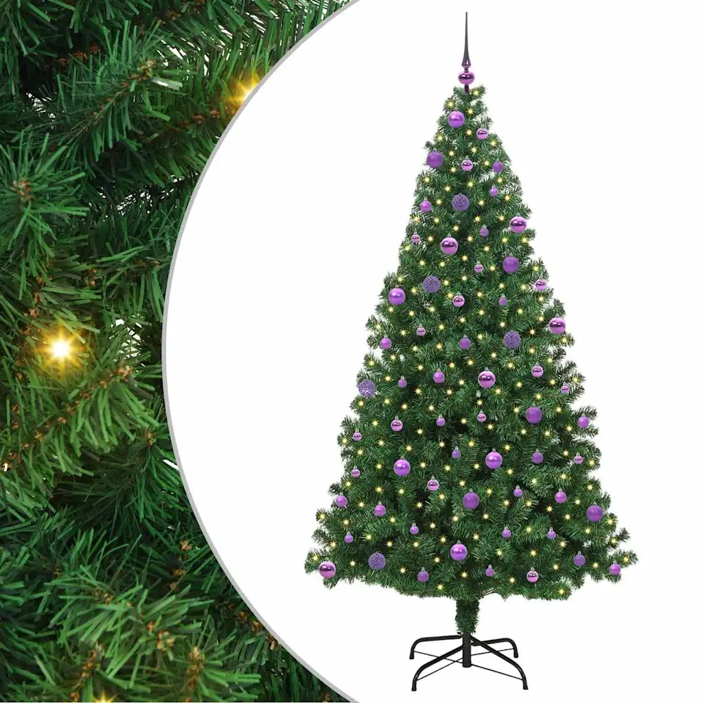 Albero di Natale Artificiale-Albero Natalizio con 300 LED Verde 210 cm 552260