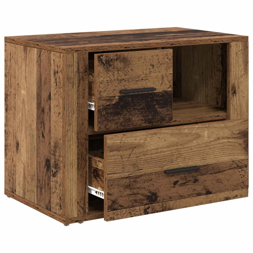 Armadio da Notte con cassetto Legno vecchio 35 x 60 x 50 cm 881087
