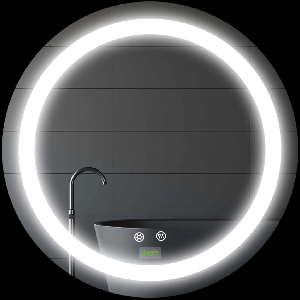 Specchio da Bagno con Luce LED Antivaho Tattile ¨C Zephmum ¨C ?50x4,6 cm Argento