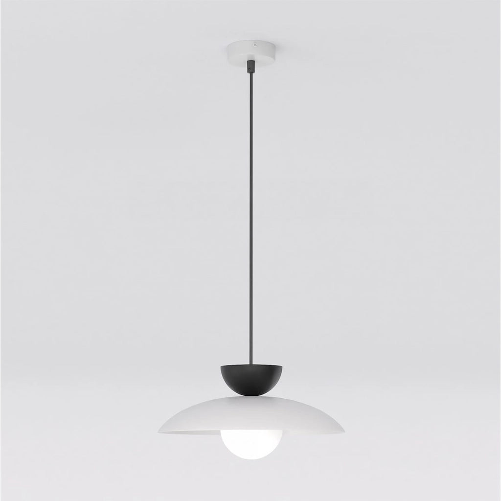Lampada a sospensione Mulan in acciaio grigio e nero
