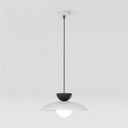 Lampada a sospensione Mulan in acciaio grigio e nero