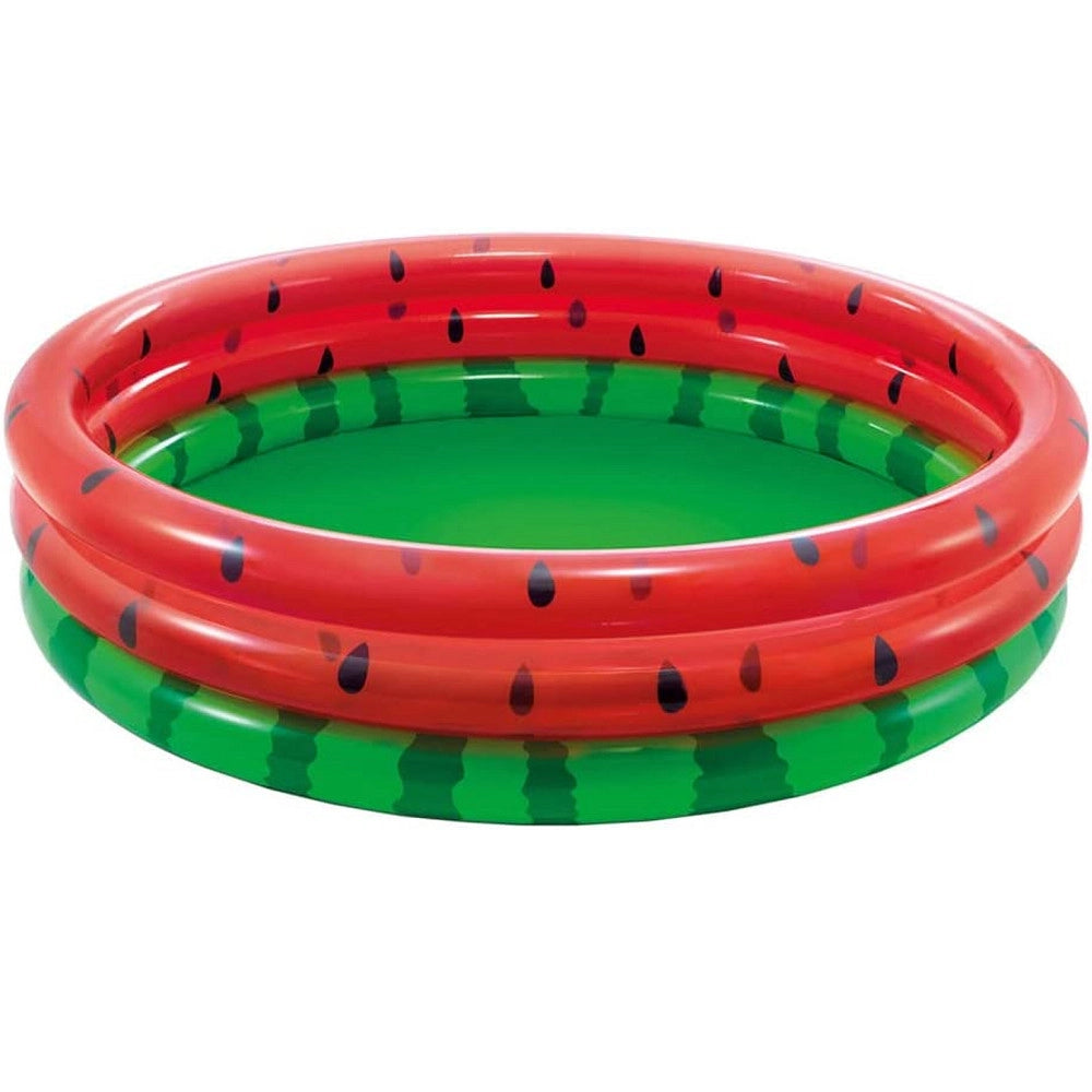 Trade Shop - Piscina Gonfiabile Anguria A 3 Anelli Tonda 168x38 Cm Per Bambini +2 Anni 58448 -