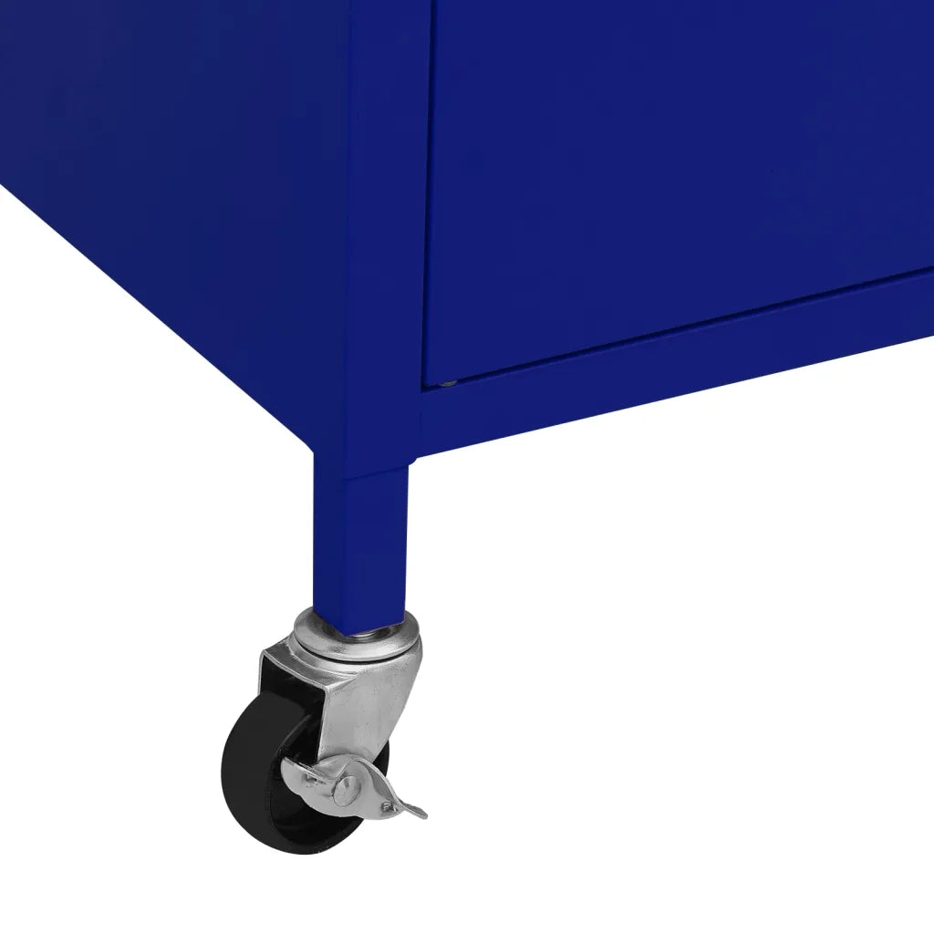 Mobile contenitore mobile con ripiano regolabile 60 x 35 x 56 cm in acciaio blu navy 02_0046895