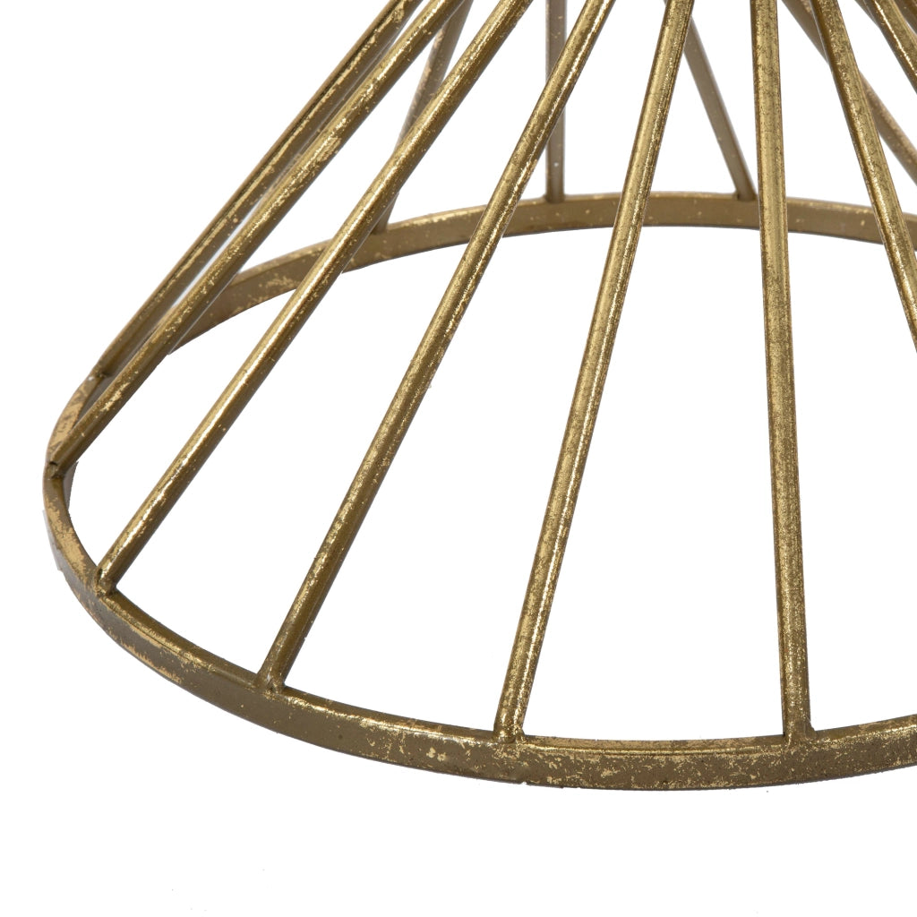 FoxGla, Tavolino da Salotto Forma Rotondo, 42x42x50h cm oro