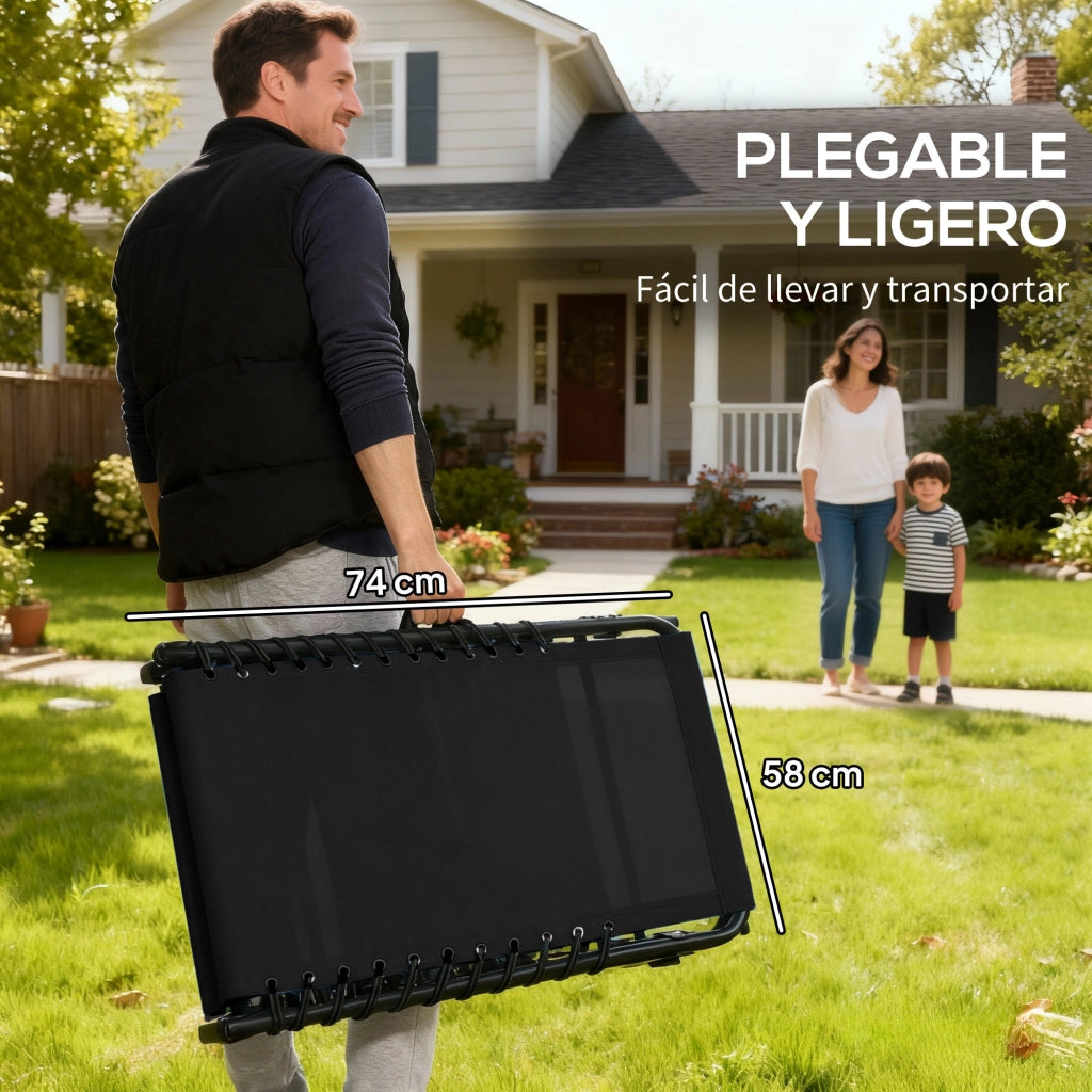 Poltrona reclinabile pieghevole per esterno ¨C zephmum ¨C 189x58x30 cm nero