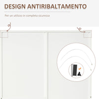 Armadio Moderno con Guardaroba 2 Ante 80x50x180 cm in Legno truciolare e Vetro Bianco