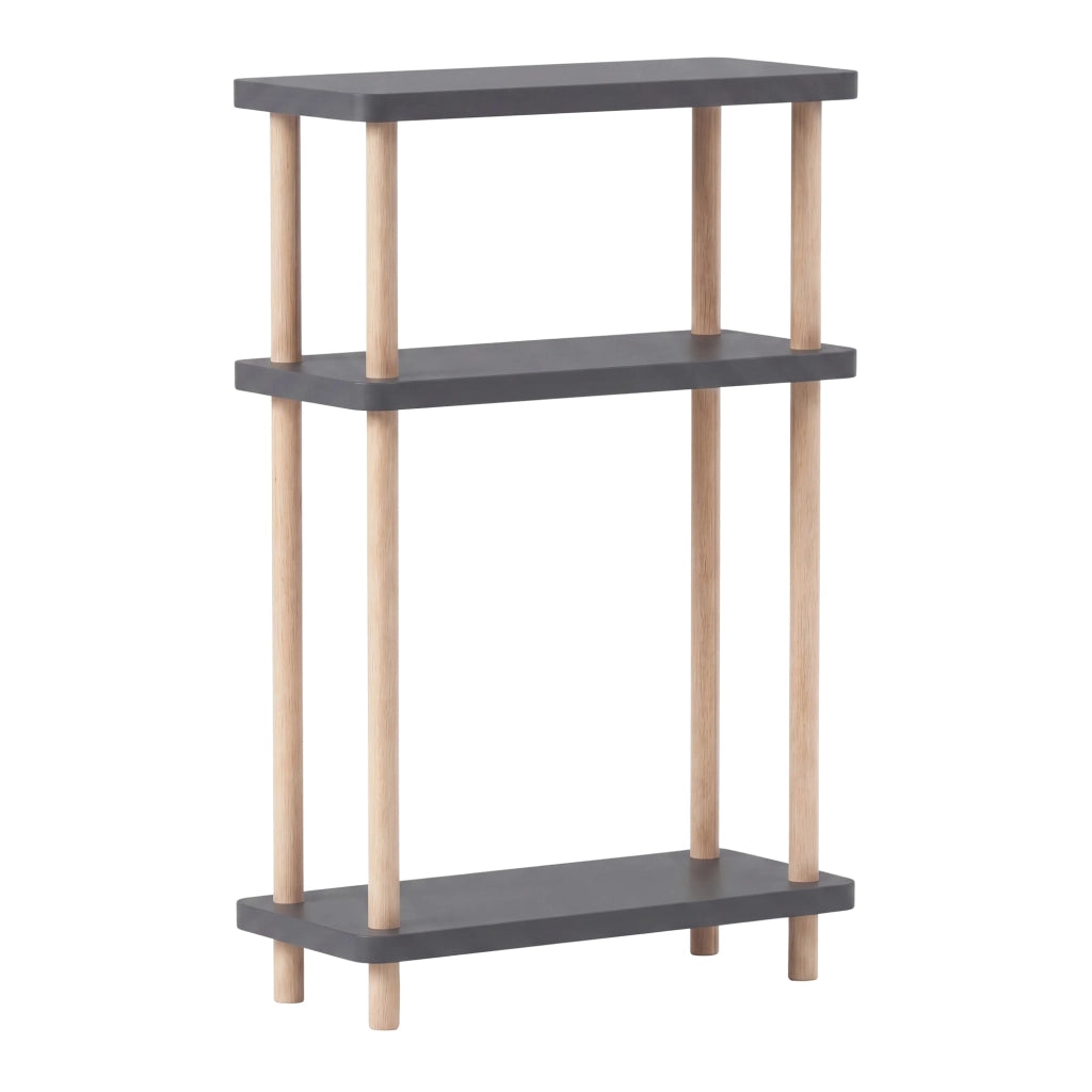 Scaffale da Terra Multiuso Nampernu a 3 Piani 62 x 40 x 18 cm - Grigio Antracite [en.casa]