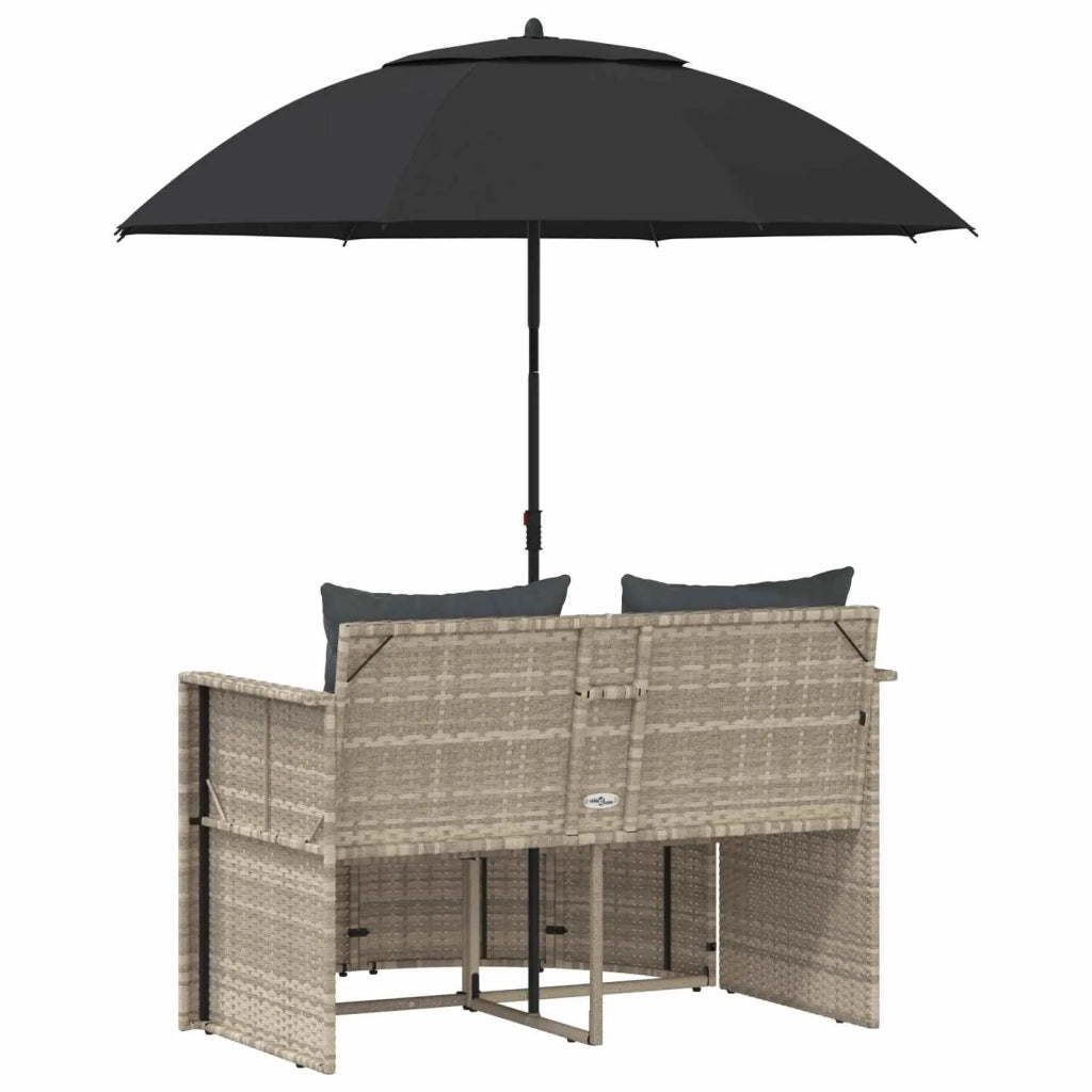 Divano da giardino 8 pz polyrattan Grigio chiaro e grigio scuro 42025901