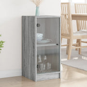 Mobile con Ante in Vetro Grigio Sonoma 35x37x75,5 cm 836404