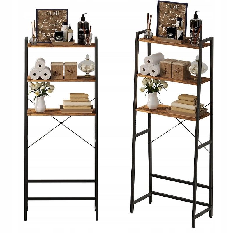 Mobile da bagno sopra il WC, lavatrice, scaffale, ripiano, stile rustico, marrone, loft, 64 cm