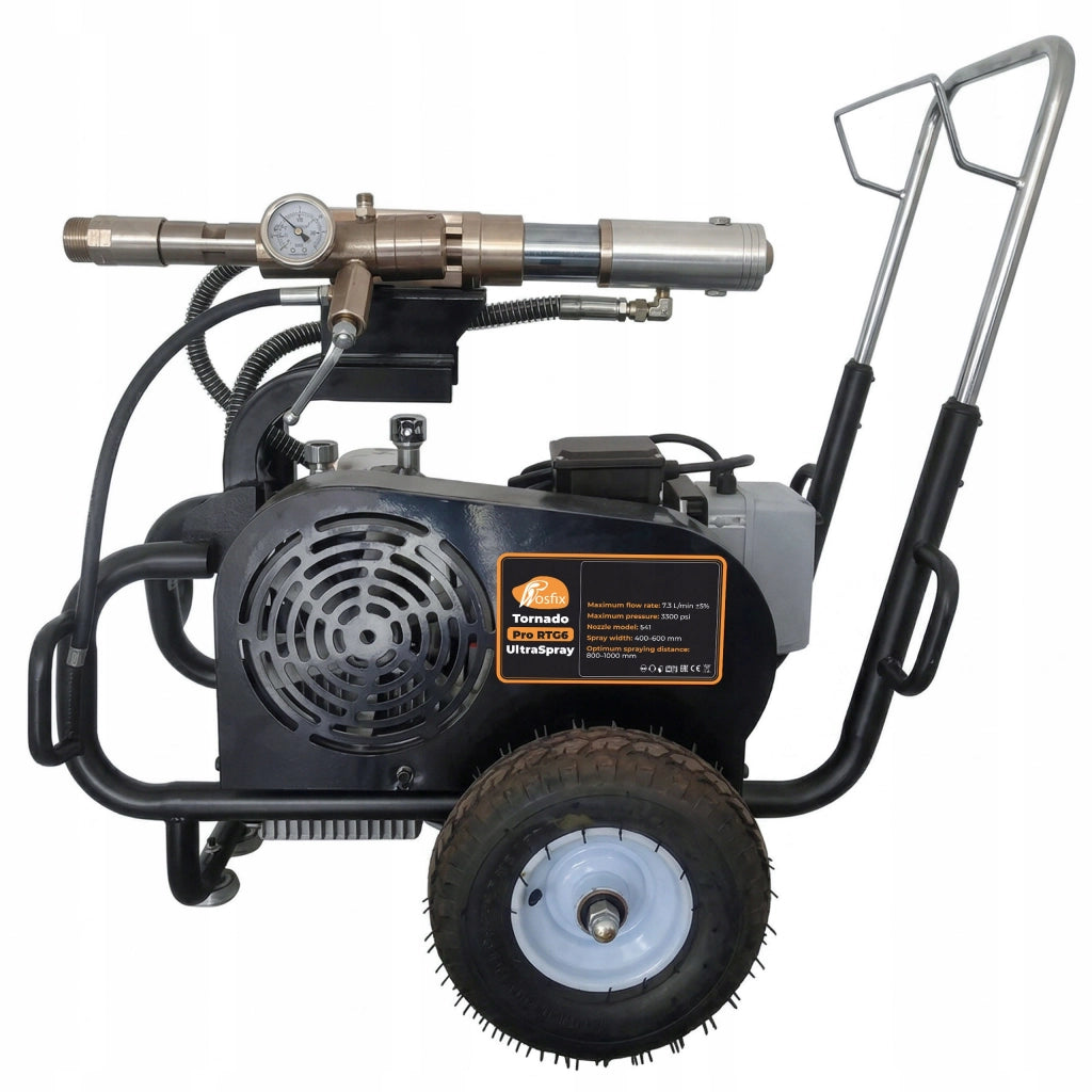 Agitatore di Vernice a Scoppio Tornado Pro RTG6 – 6.6 CV | 7.3 L/min | 3300 PSI | Tubo 15 m 3/8" | Ugello 241