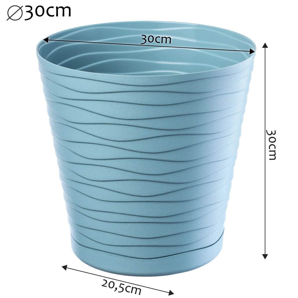 Vaso da fiori KADAX da 30 cm, con coperchio in plastica e supporto.