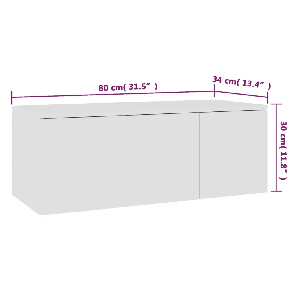Mobile TV Bianco 80x34x30 cm in Truciolato