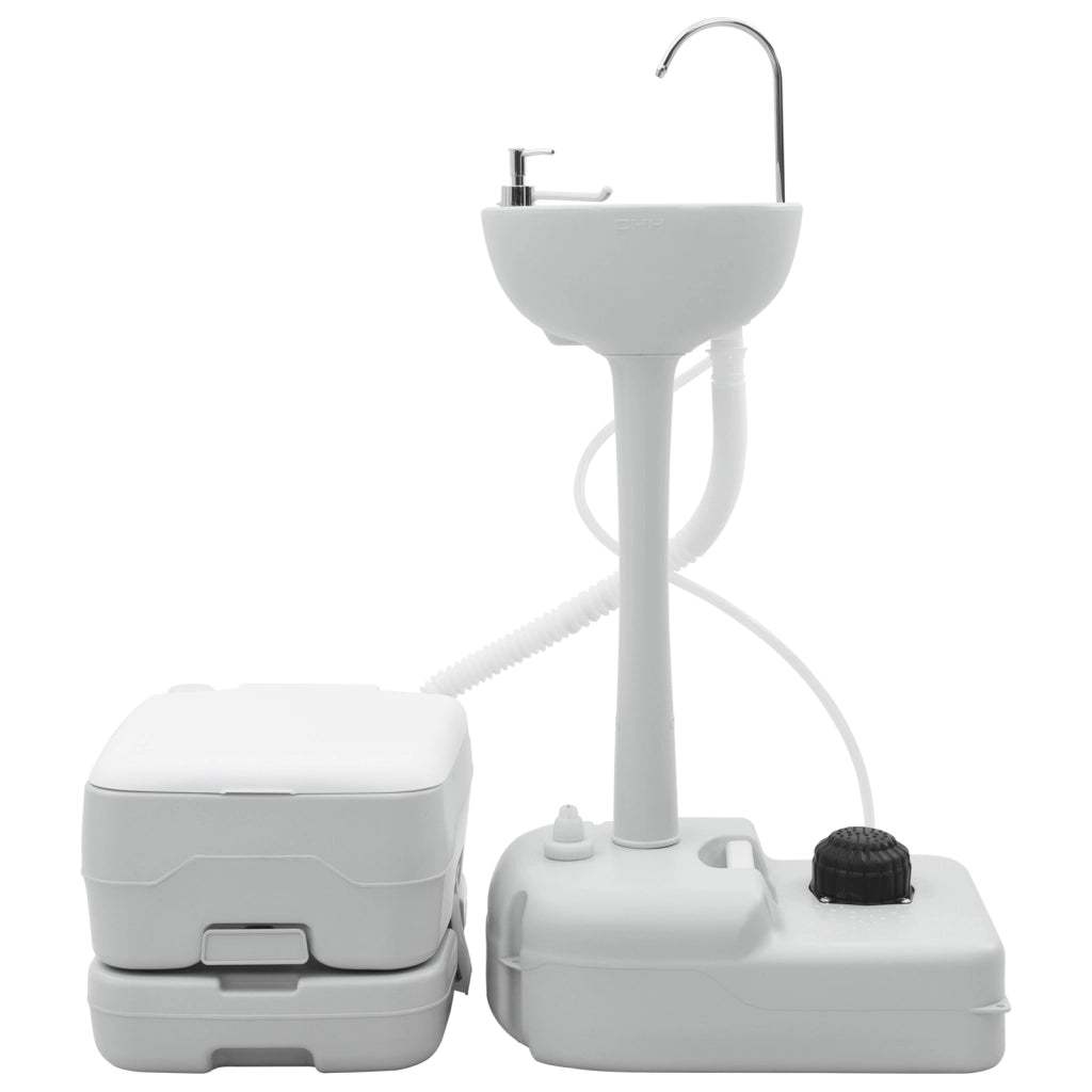 Toilette da Campeggio Corpo Grigio + Coperchio Bianco + Grigio Cool