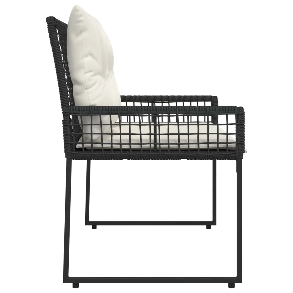 Panchina da esterno Nero e Bianco Crema 118 x 55 x 82 cm