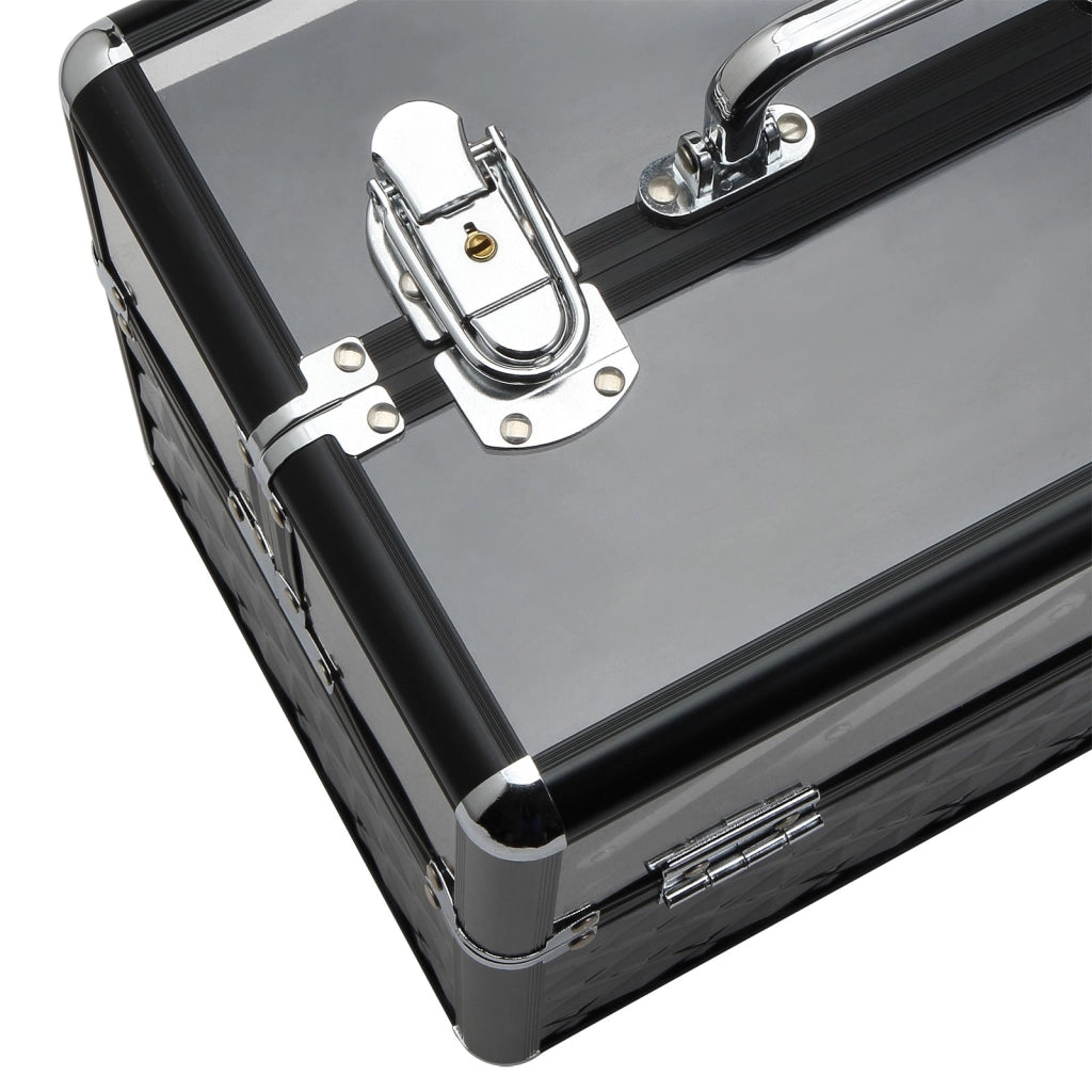 EasyComfort Valigetta Porta Trucchi Professionale da Viaggio, Valigetta Trucchi con Vassoi Estraibili e Serratura, per Makeup Beauty Case Donna Viaggio, 30x18.5x22 cm, Nero
