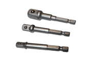 SET 3 BUSSOLE INSERTO PROLUNGA PER TRAPANO AVVITATORE ATTACCO 1/2'' 1/4'' 3/8''
