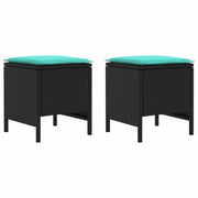 Poggiapiedi da Giardino 2 Pezzo Nero e Turchese 38 x 38 x 45 cm CFW9165697