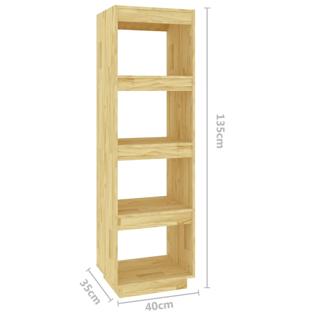 Libreria Divisorio-Scaffale per Libri-Mobile di Stoccaggio 41x35x135 cm in Legno Massello di Pino