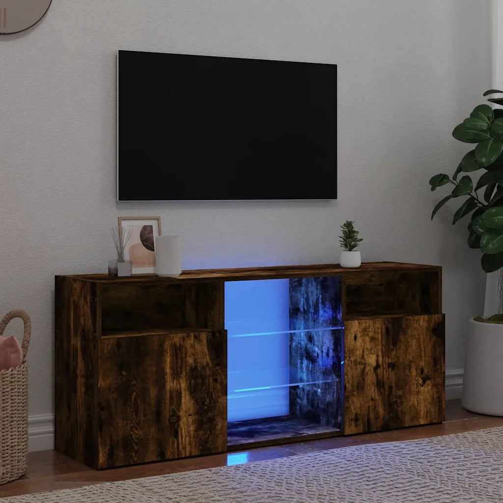Mobile Porta TV con Luci LED Rovere Fumo 120x30x50 cm cod mxl 16431