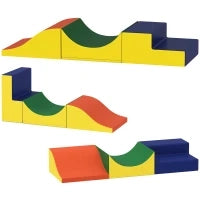 Set di 3 Blocchi di Costruzioni Morbide in Schiuma per Bambini per Casa e Scuola, 141x45,7x20,3 cm, Giallo