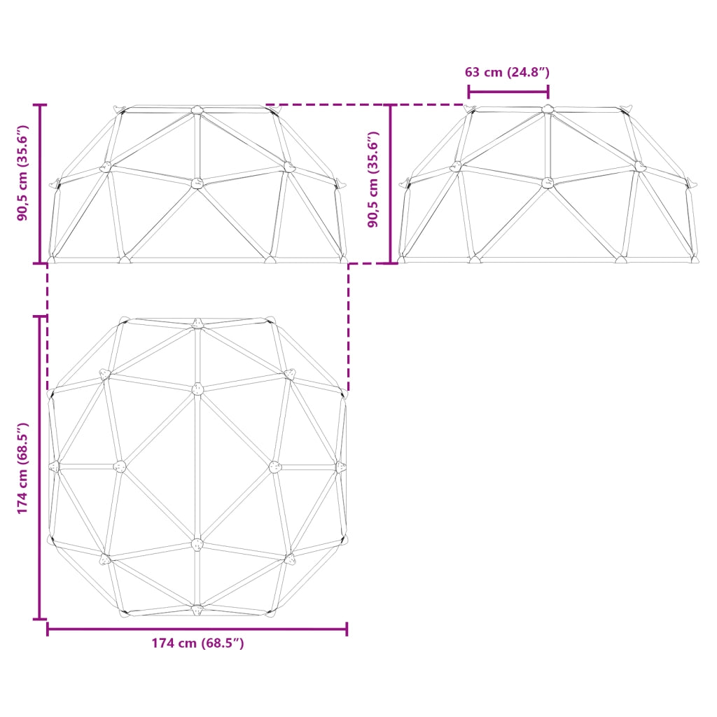 Dome da Arrampicata per Bambini 3-10 Anni 196 cm 200 kg