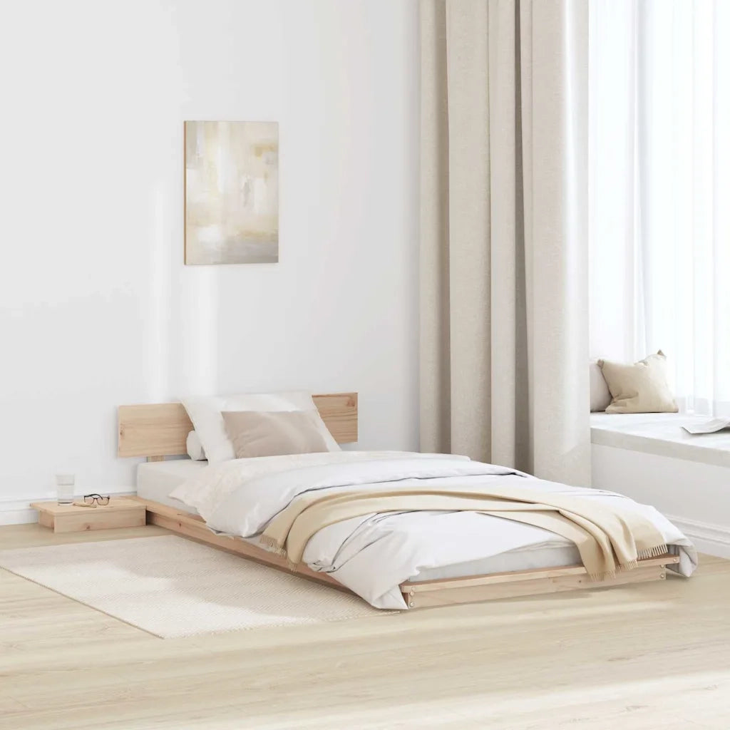 Struttura del letto con testiera Marrone 90 x 200 cm legno 872416