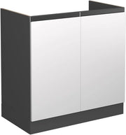 Mobile lavello cucina R-Line, Bianco, 80 cm Forma a J, senza piano di lavoro, per la libera combinazione all'interno di sistemi cucina modulari