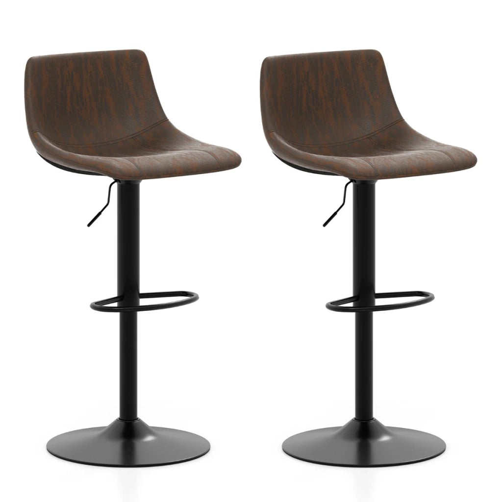 Set di 2 sgabelli da bar regolabili in altezza 47,5 x 43 x 83-105 cm comfort ottimale stile metà secolo metallo marrone rustico 20_0012550