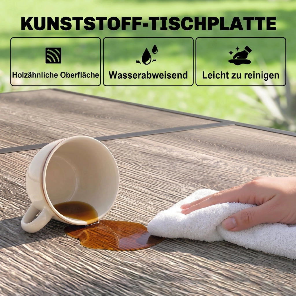 Tavolo da pranzo per 6 persone ¨C Xylo ¨C effetto legno grigio metallo 145x85x72 cm
