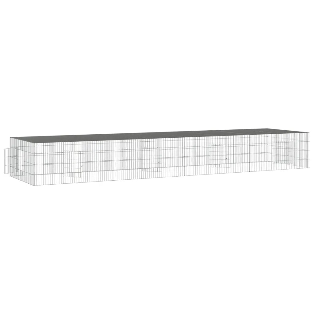 Conigliera con 4 Pannelli 433x109x54 cm Ferro Zincato 171565